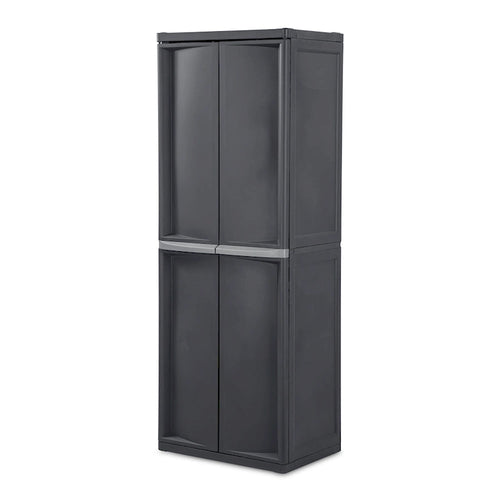 Sterilite 2 Pack Adjustable 4-Shelf Garage Storage Cabinet Bin Organizer, Gray - 2 Pack