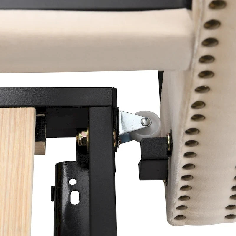 Lit de repos capitonné taille double avec lit gigogne relevable, Rose