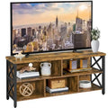 Meuble TV industriel pour téléviseurs de 65 pouces avec 5 compartiments de rangement