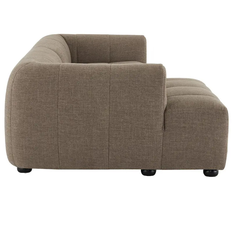 Canapé en tissu capitonné avec méridienne