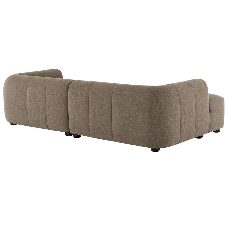 Canapé en tissu capitonné avec méridienne