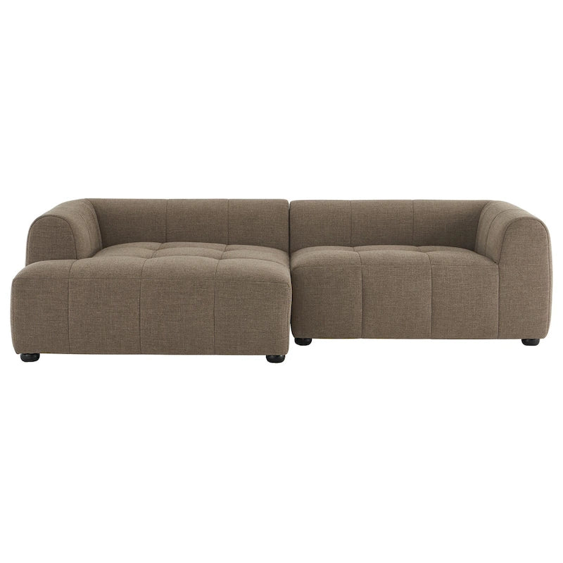 Canapé en tissu capitonné avec méridienne