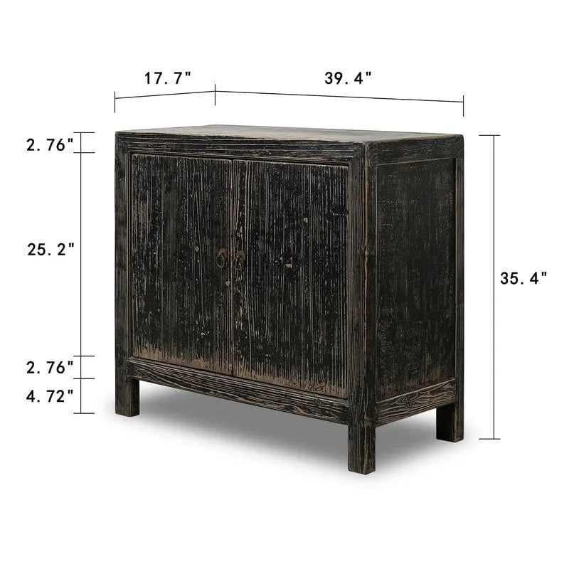 Armoire deux portes noir vieilli 39x18x35H