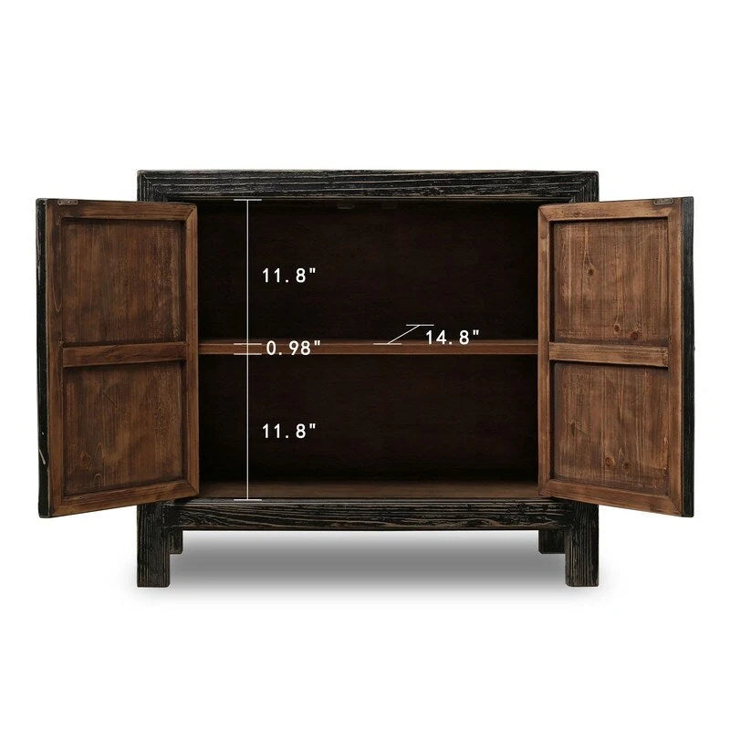 Armoire deux portes noir vieilli 39x18x35H